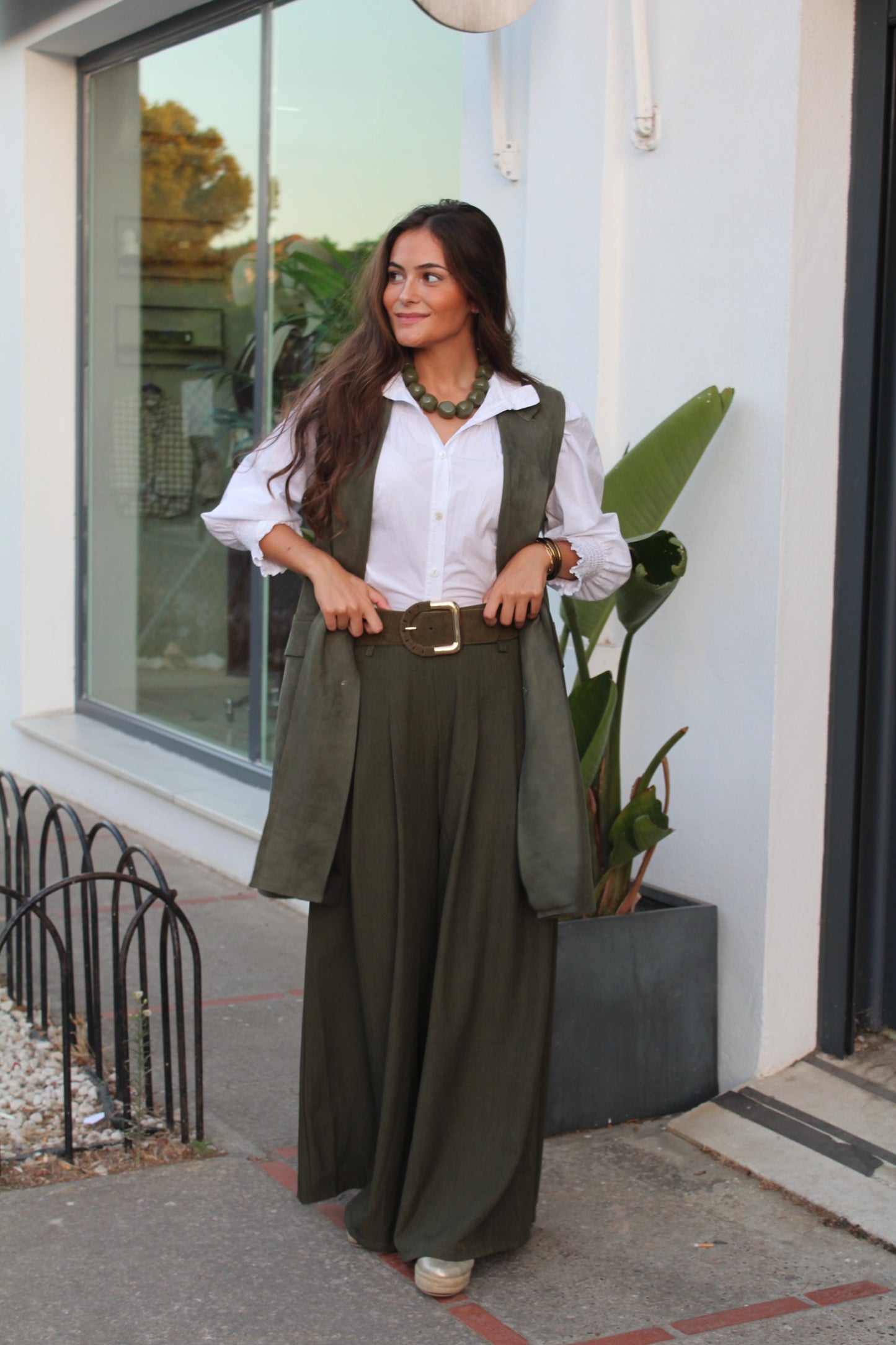 Pantalón Verde Palazzo