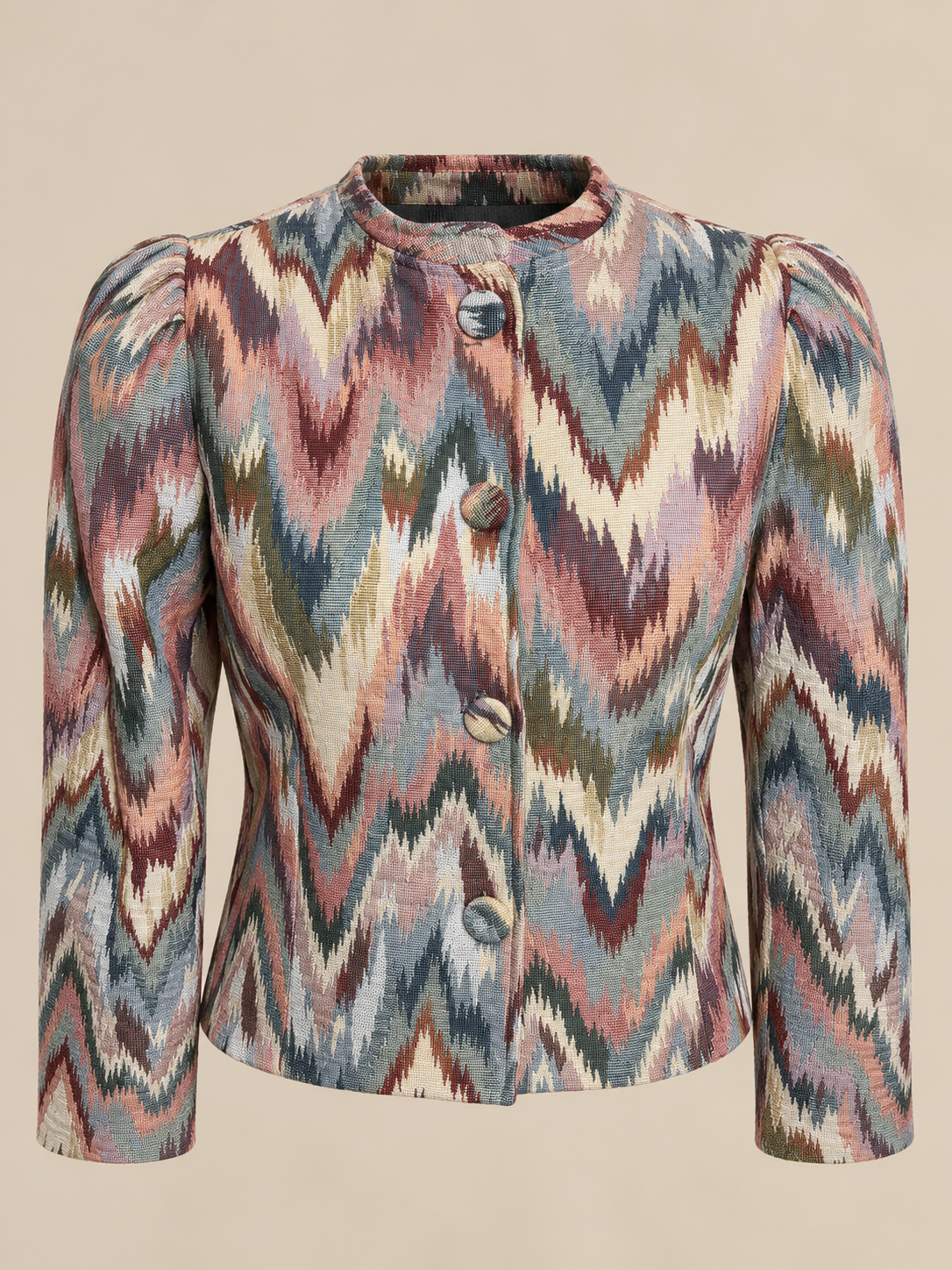 Chaqueta jacquard ikat multicolor RYRTEEN, vista de producto