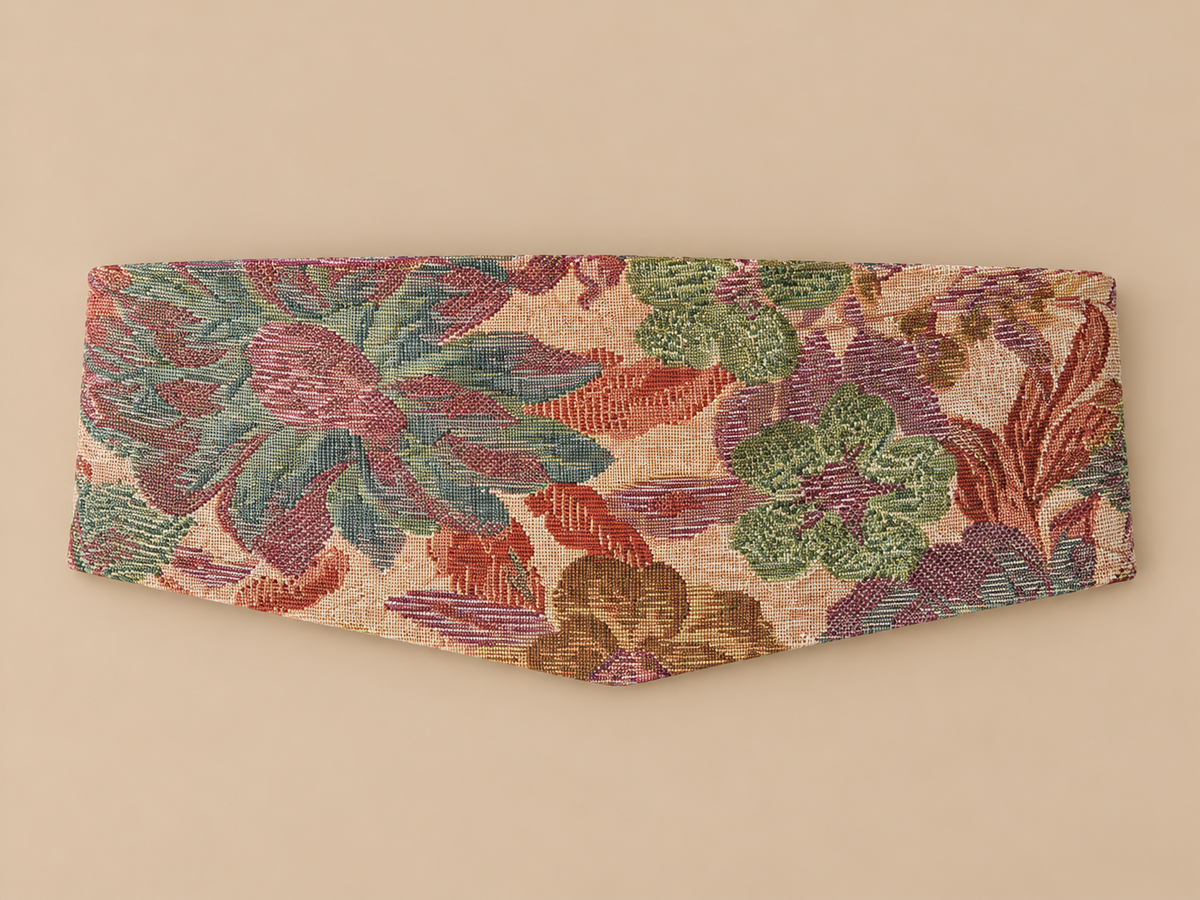 Cinturón fajín jacquard con estampado floral multicolor sobre fondo claro