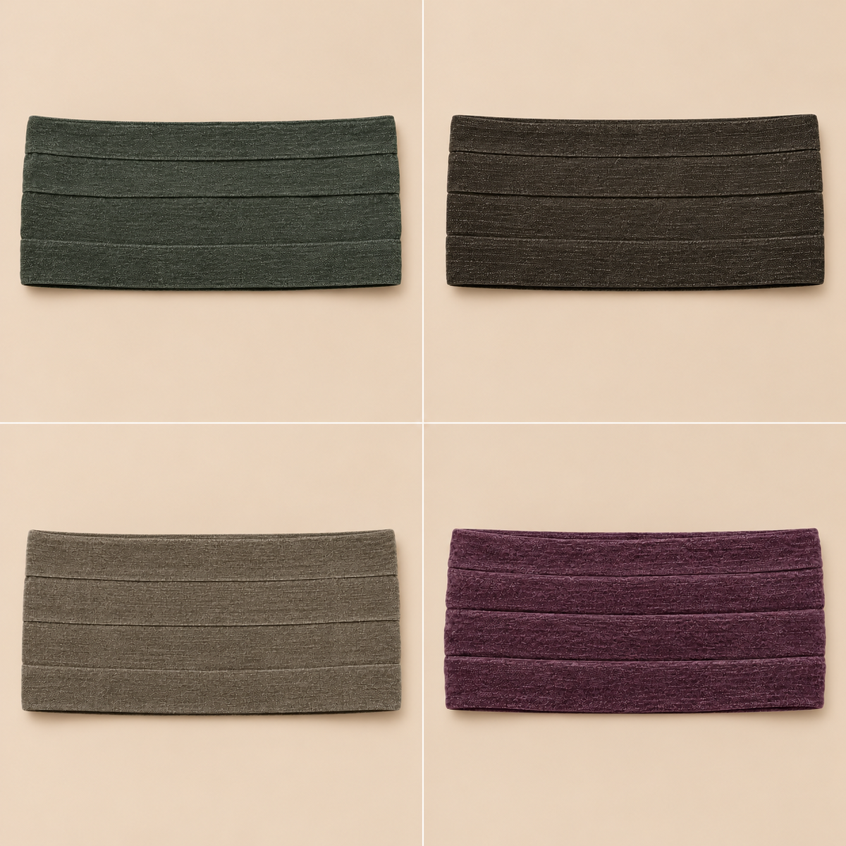 Fajín Doble Lazo en los cuatro colores disponibles, vista frontal