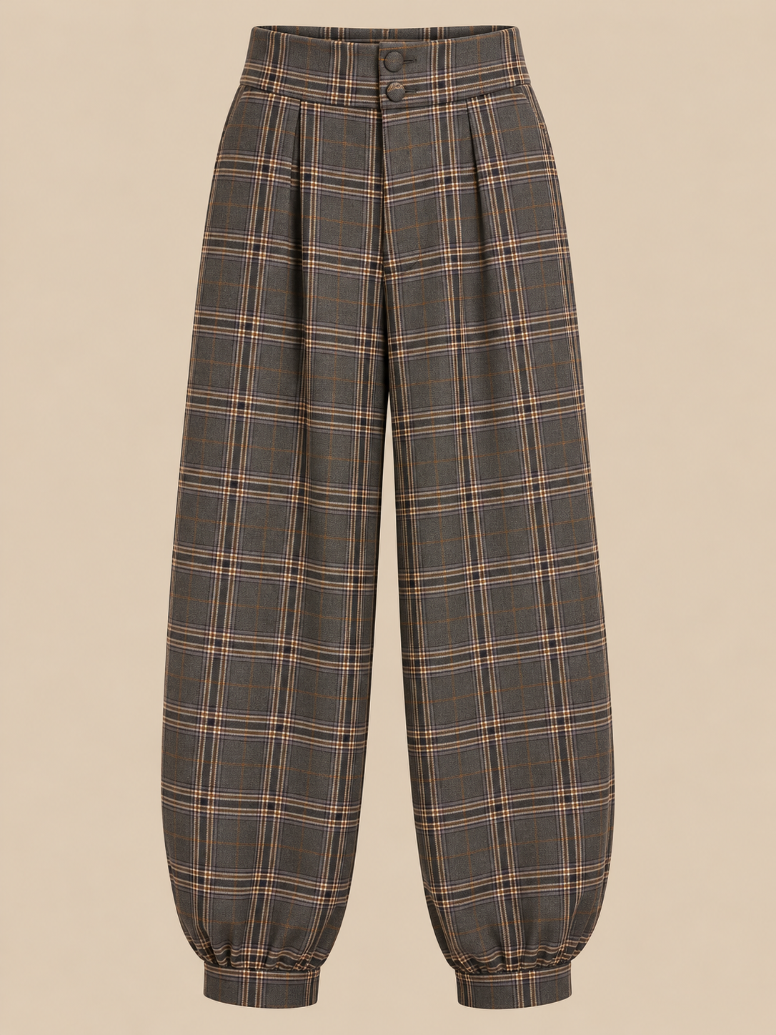 Pantalón de cuadros gris y camel RYRTEEN, vista de producto