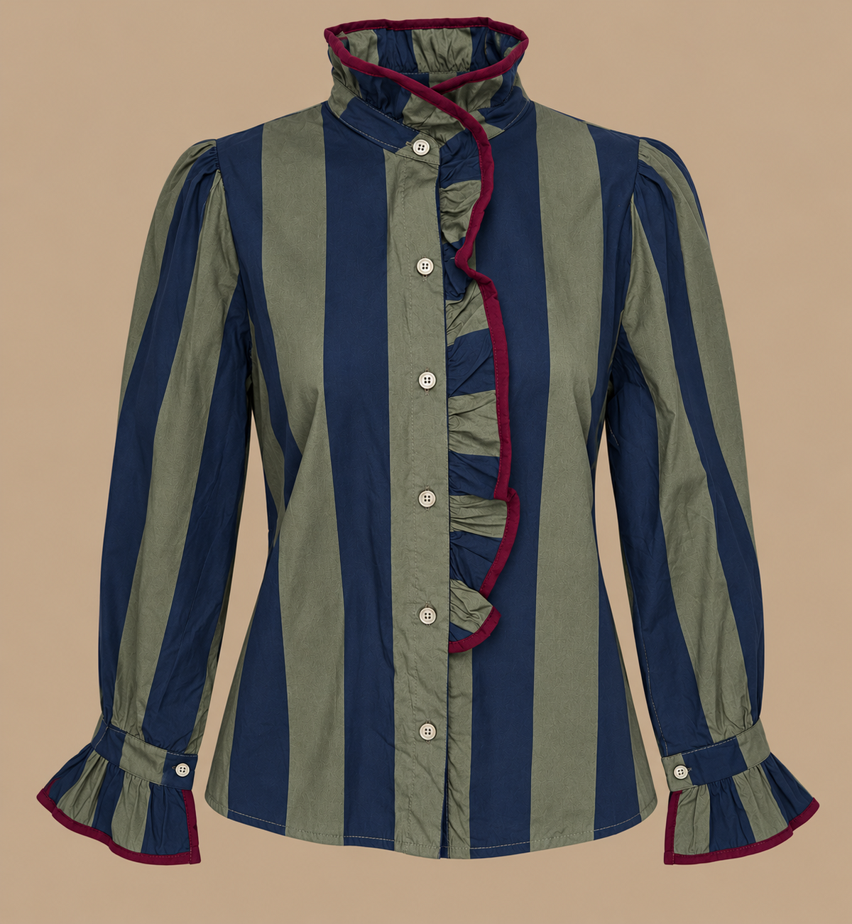 Blusa Livia de rayas con volante, imagen de producto